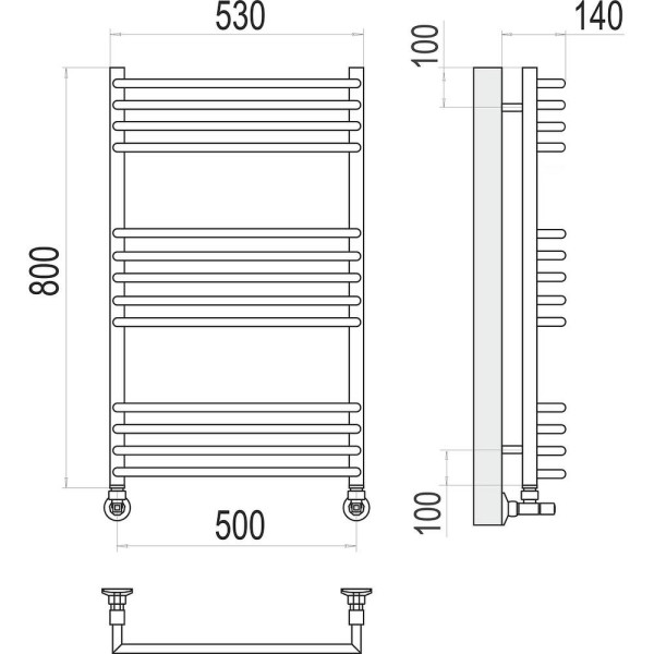 Полотенцесушитель водяной Terminus Арт П13 50х80. Фото 2