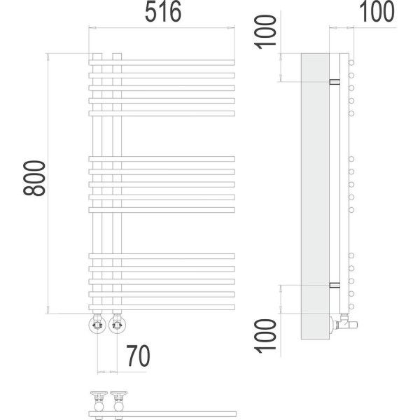 Полотенцесушитель водяной Terminus Астра П15 50х80. Фото 2