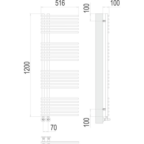 Полотенцесушитель водяной Terminus Астра П24 50х120. Фото 2