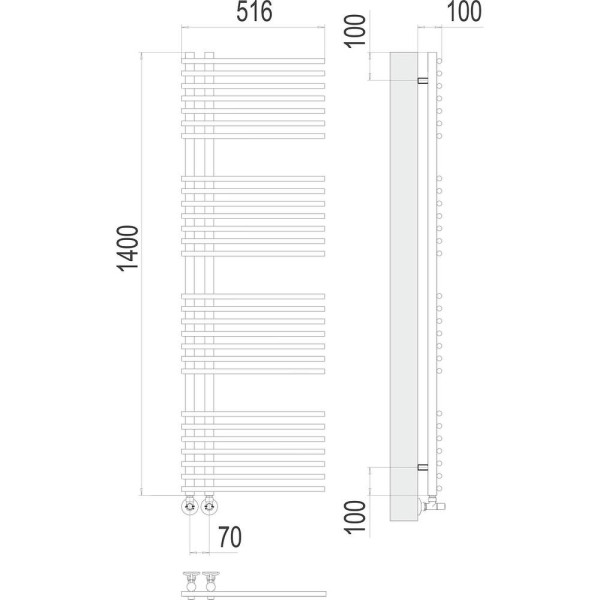 Полотенцесушитель водяной Terminus Астра П28 50х140. Фото 2