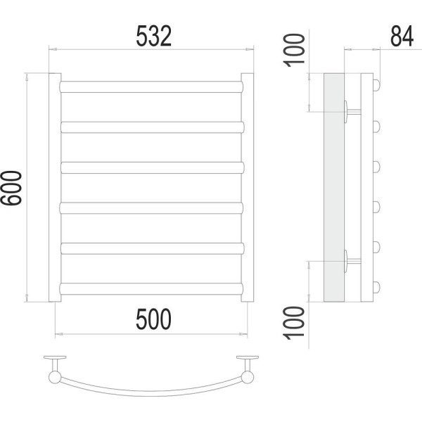 Полотенцесушитель водяной Terminus Атланта+ П6 50х60. Фото 2