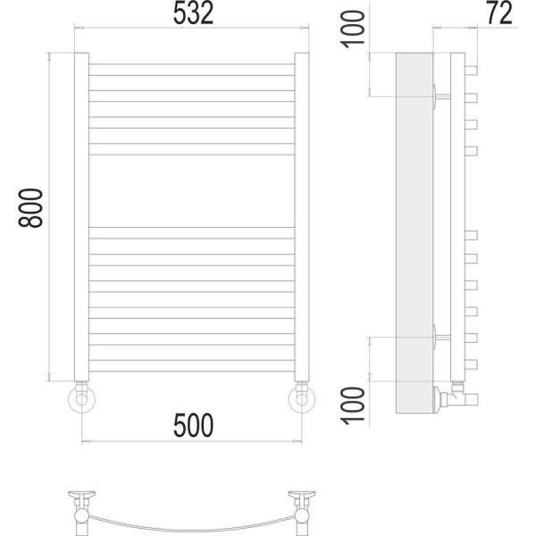 Полотенцесушитель водяной Terminus Авиэль П10 50х80. Фото 2