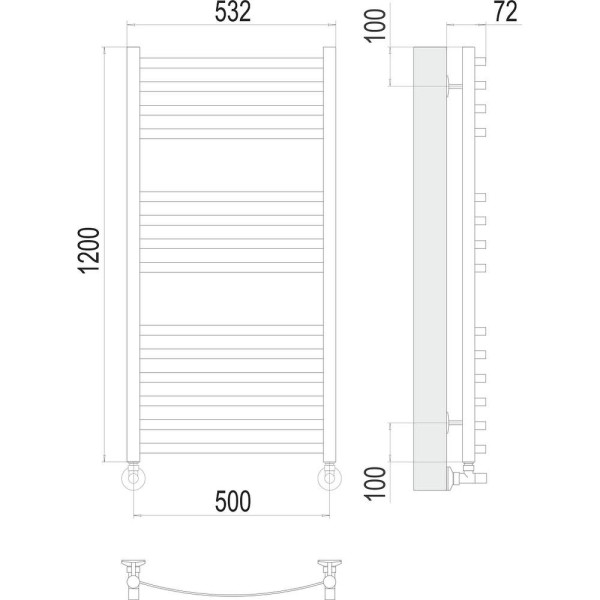 Полотенцесушитель водяной Terminus Авиэль П14 50х120. Фото 2