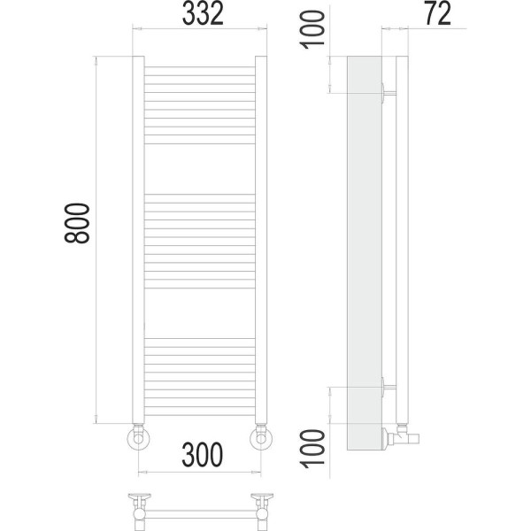 Полотенцесушитель водяной Terminus Аврора П16 30х80. Фото 2