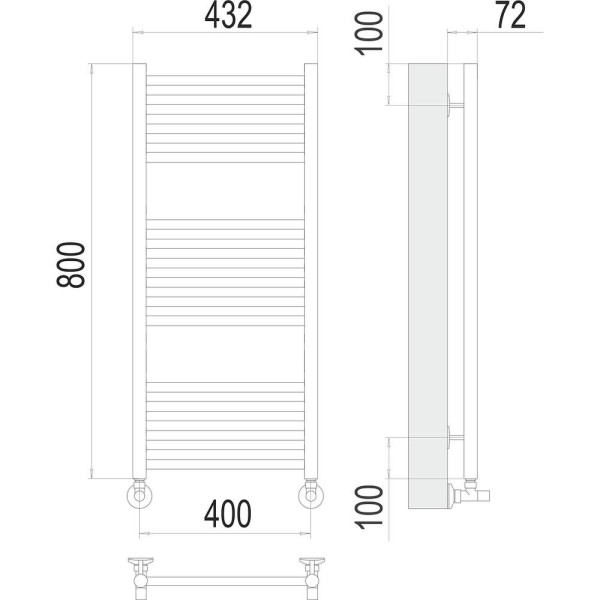 Полотенцесушитель водяной Terminus Аврора П16 40х80. Фото 2