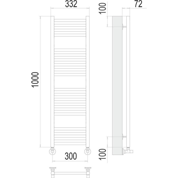 Полотенцесушитель водяной Terminus Аврора П20 30х100. Фото 2