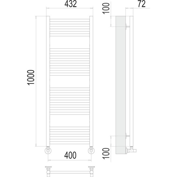 Полотенцесушитель водяной Terminus Аврора П20 40х100. Фото 2