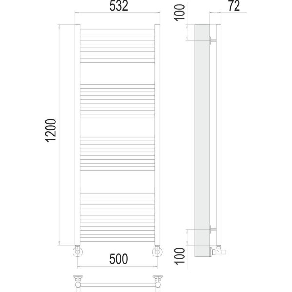 Полотенцесушитель водяной Terminus Аврора П22 50х120. Фото 2