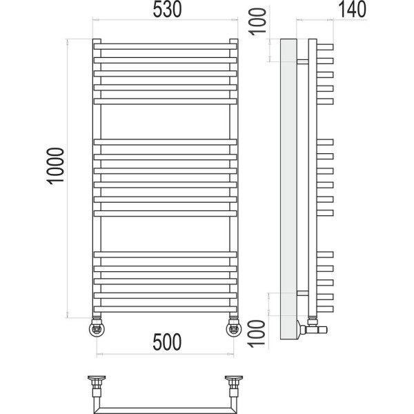 Полотенцесушитель водяной Terminus Берн П16 50х100. Фото 2