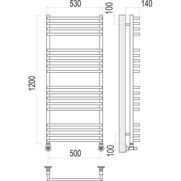 Полотенцесушитель водяной Terminus Берн П18 50х120. Фото 2