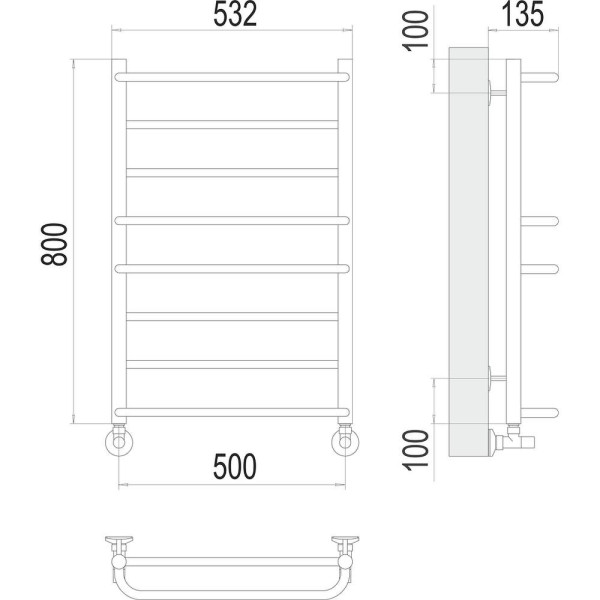 Полотенцесушитель водяной Terminus Евромикс П8 50х80. Фото 2