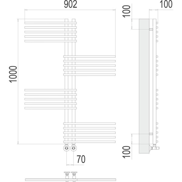 Полотенцесушитель водяной Terminus Европа П20 70х100. Фото 2