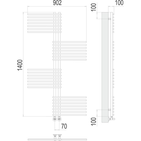 Полотенцесушитель водяной Terminus Европа П28 70х140. Фото 2