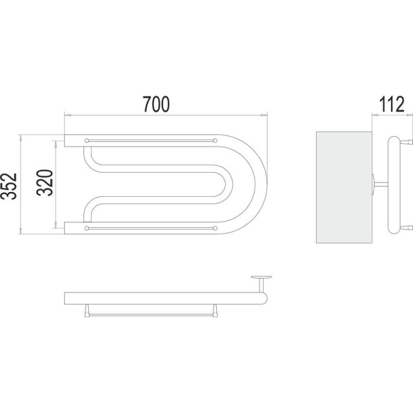 Полотенцесушитель водяной Terminus Фокстрот (1") 32х70. Фото 2