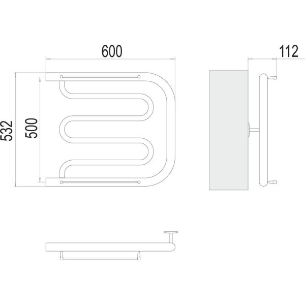 Полотенцесушитель водяной Terminus Фокстрот (1") 50х60. Фото 2