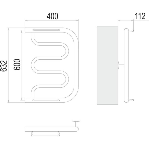 Полотенцесушитель водяной Terminus Фокстрот (1") 60х40. Фото 2