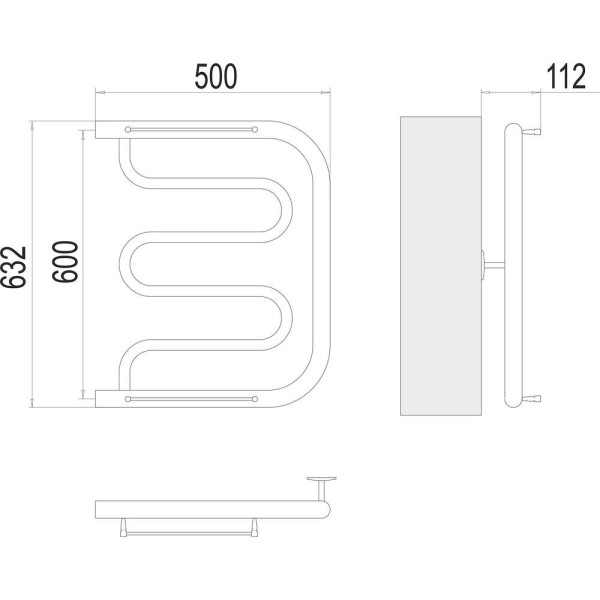 Полотенцесушитель водяной Terminus Фокстрот (1") 60х50. Фото 2