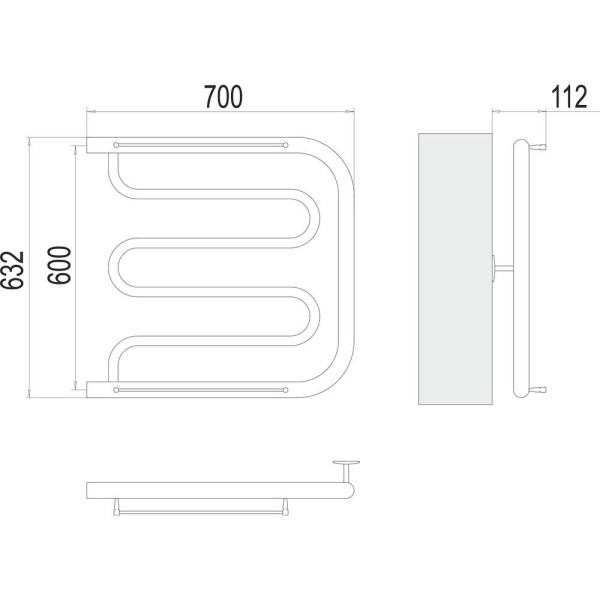 Полотенцесушитель водяной Terminus Фокстрот (1") 60х70. Фото 2