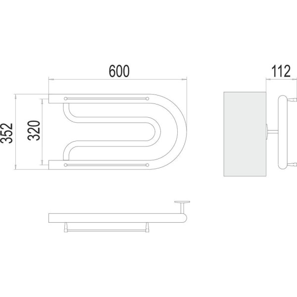 Полотенцесушитель водяной Terminus Фокстрот (1") БШ 32х60. Фото 2