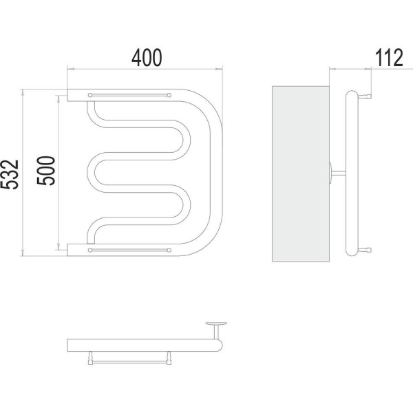 Полотенцесушитель водяной Terminus Фокстрот (1") БШ 50х40. Фото 2