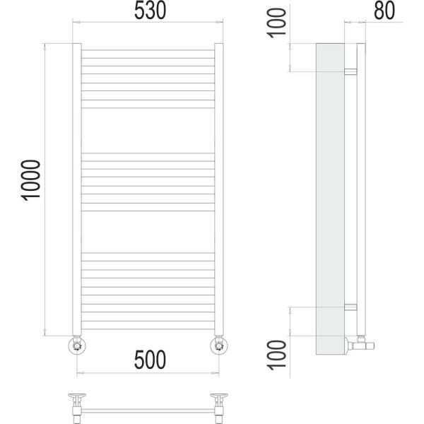 Полотенцесушитель водяной Terminus Грета П13 50х100. Фото 2