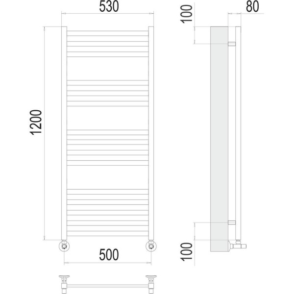 Полотенцесушитель водяной Terminus Грета П15 50х120. Фото 2