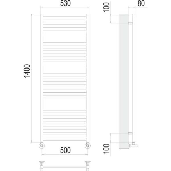 Полотенцесушитель водяной Terminus Грета П18 50х140. Фото 2