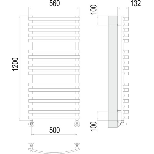 Полотенцесушитель водяной Terminus Капри П17 50х120. Фото 2