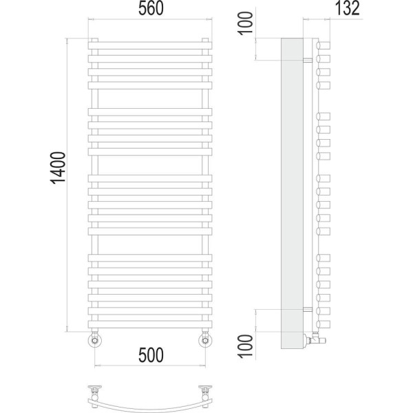 Полотенцесушитель водяной Terminus Капри П19 50х140. Фото 2