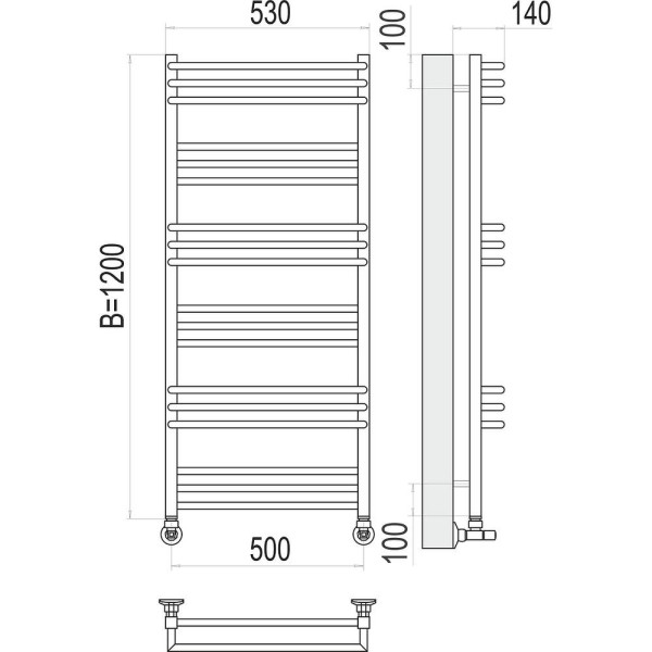 Полотенцесушитель водяной Terminus Кельн П18 50х120. Фото 2