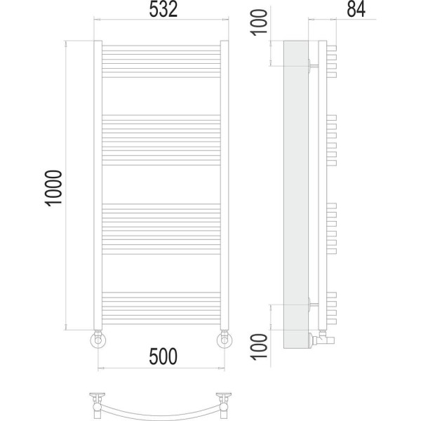 Полотенцесушитель водяной Terminus Классик П20 50х100. Фото 2