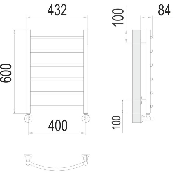 Полотенцесушитель водяной Terminus Классик П6 40х60. Фото 2