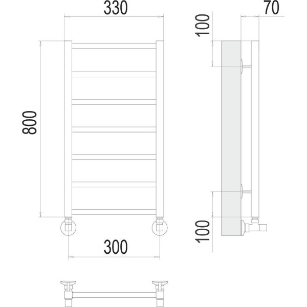 Полотенцесушитель водяной Terminus Контур П7 30х80. Фото 2