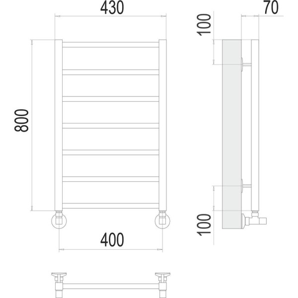 Полотенцесушитель водяной Terminus Контур П7 40х80. Фото 2