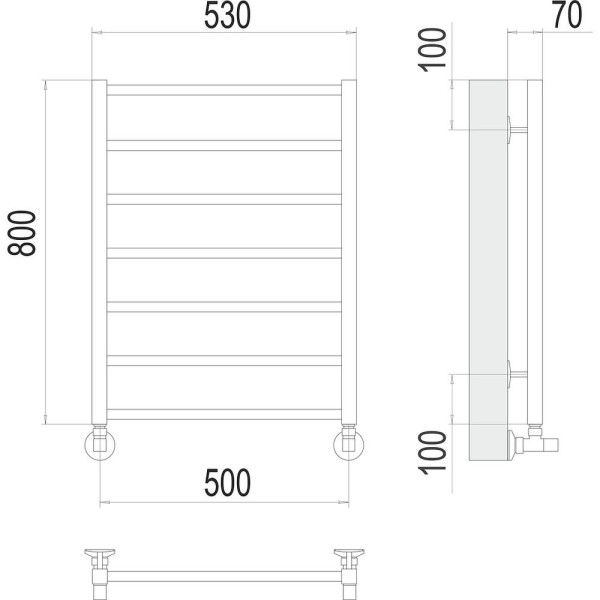 Полотенцесушитель водяной Terminus Контур П7 50х80. Фото 2