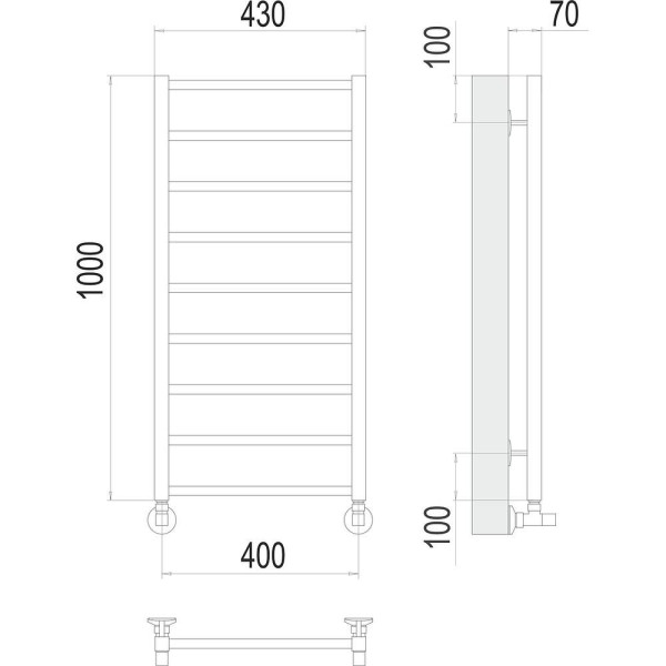 Полотенцесушитель водяной Terminus Контур П9 40х100. Фото 2