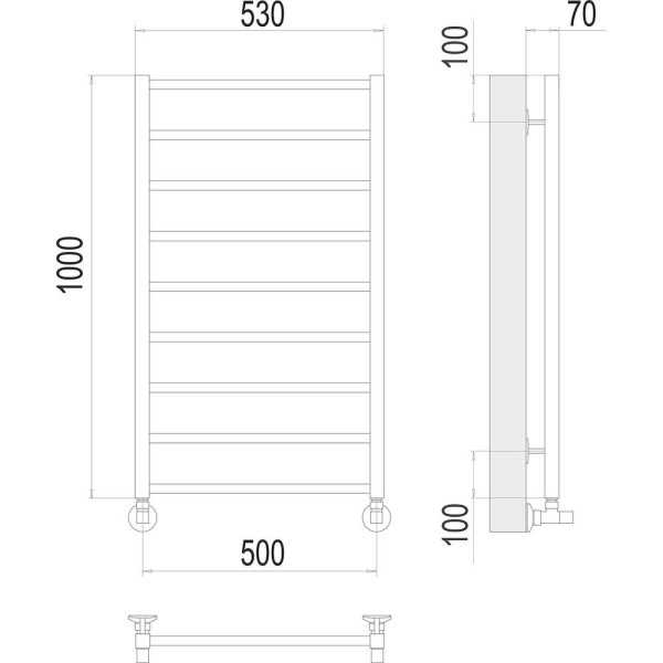 Полотенцесушитель водяной Terminus Контур П9 50х100. Фото 2