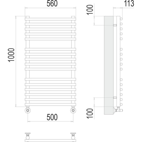 Полотенцесушитель водяной Terminus Кремона П16 50х100. Фото 2