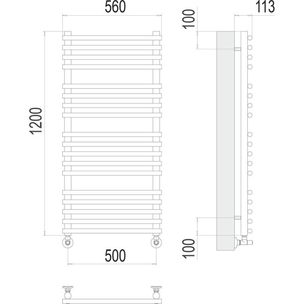 Полотенцесушитель водяной Terminus Кремона П18 50х120. Фото 2