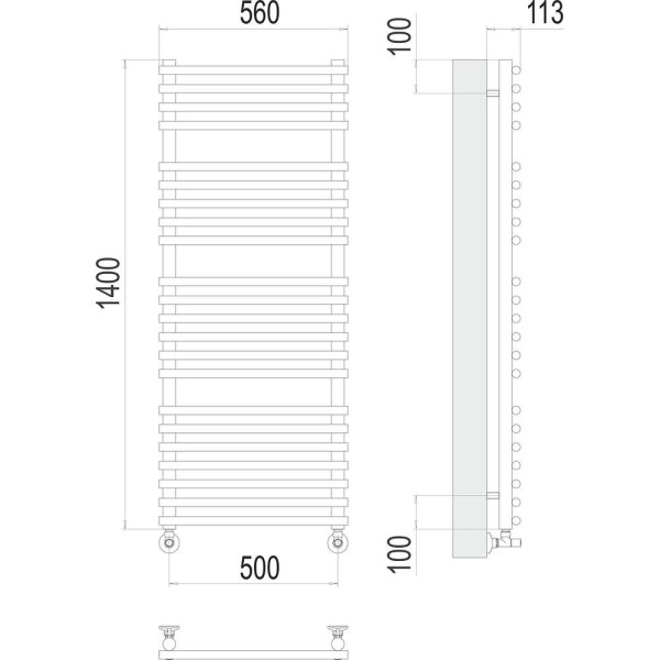Полотенцесушитель водяной Terminus Кремона П22 50х140. Фото 2