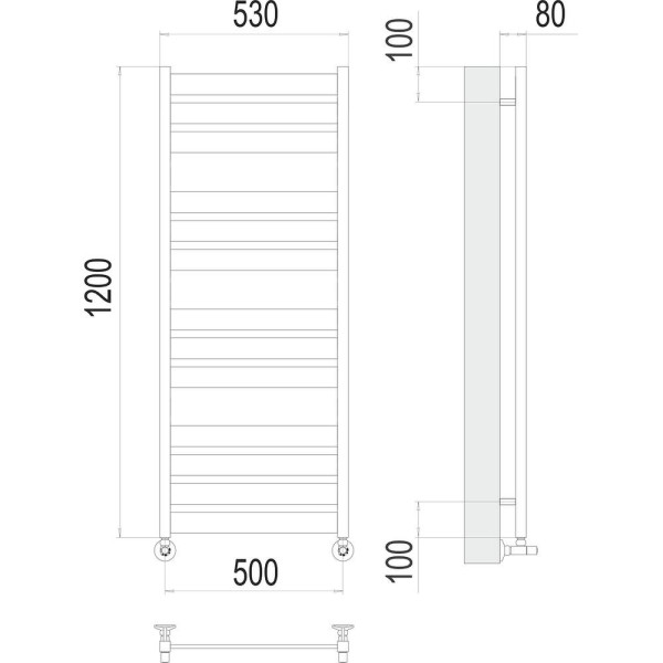 Полотенцесушитель водяной Terminus Латте П13 50х120. Фото 2