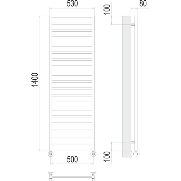 Полотенцесушитель водяной Terminus Латте П16 50х140. Фото 2