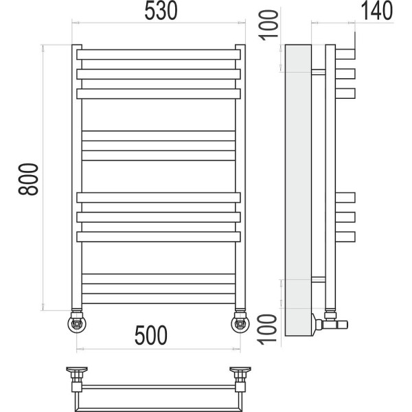 Полотенцесушитель водяной Terminus Линц П10 50х80. Фото 2