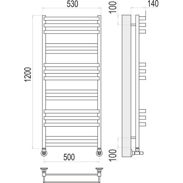 Полотенцесушитель водяной Terminus Линц П15 50х120. Фото 2