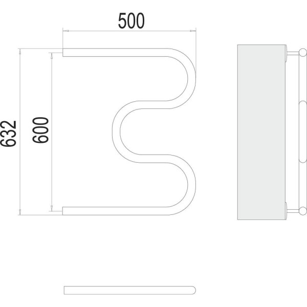Полотенцесушитель водяной Terminus М-образный (1") 60х50. Фото 2