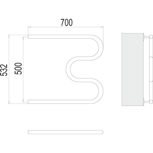 Полотенцесушитель водяной Terminus М-образный (1") БШ 50х70. Фото 2