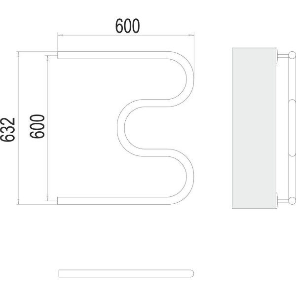 Полотенцесушитель водяной Terminus М-образный (1") БШ 60х60. Фото 2