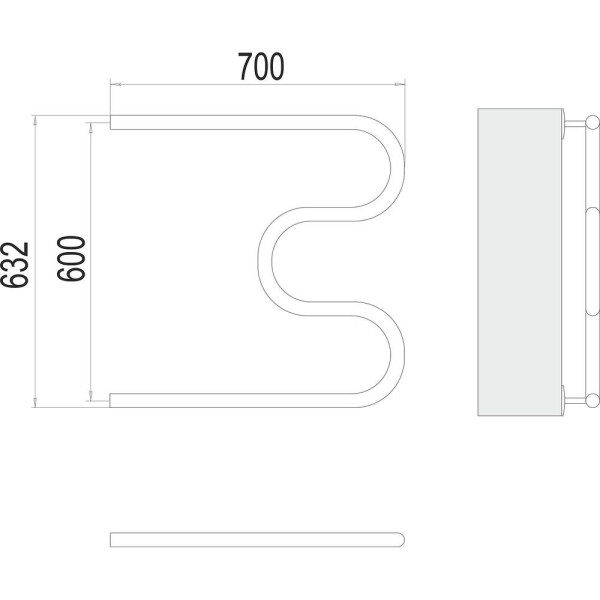Полотенцесушитель водяной Terminus М-образный (1") БШ 60х70. Фото 2