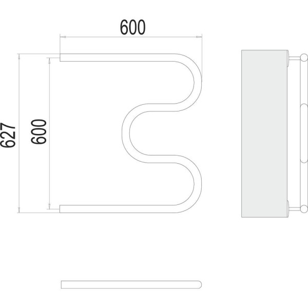Полотенцесушитель водяной Terminus М-образный (3/4") 60х60. Фото 2
