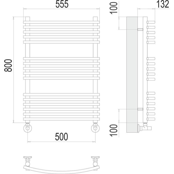 Полотенцесушитель водяной Terminus Марио П16 50х80. Фото 2